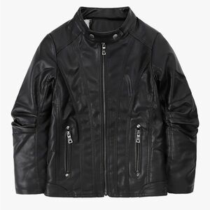 Faux Leather Bomber Jacket Size Youth 7-8